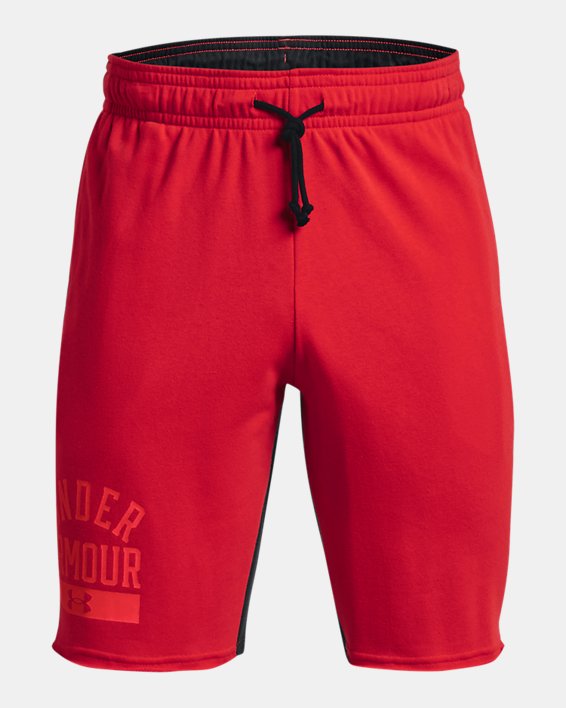 Men's UA Rival Terry Colorblock Shorts, Red, pdpMainDesktop image number 4